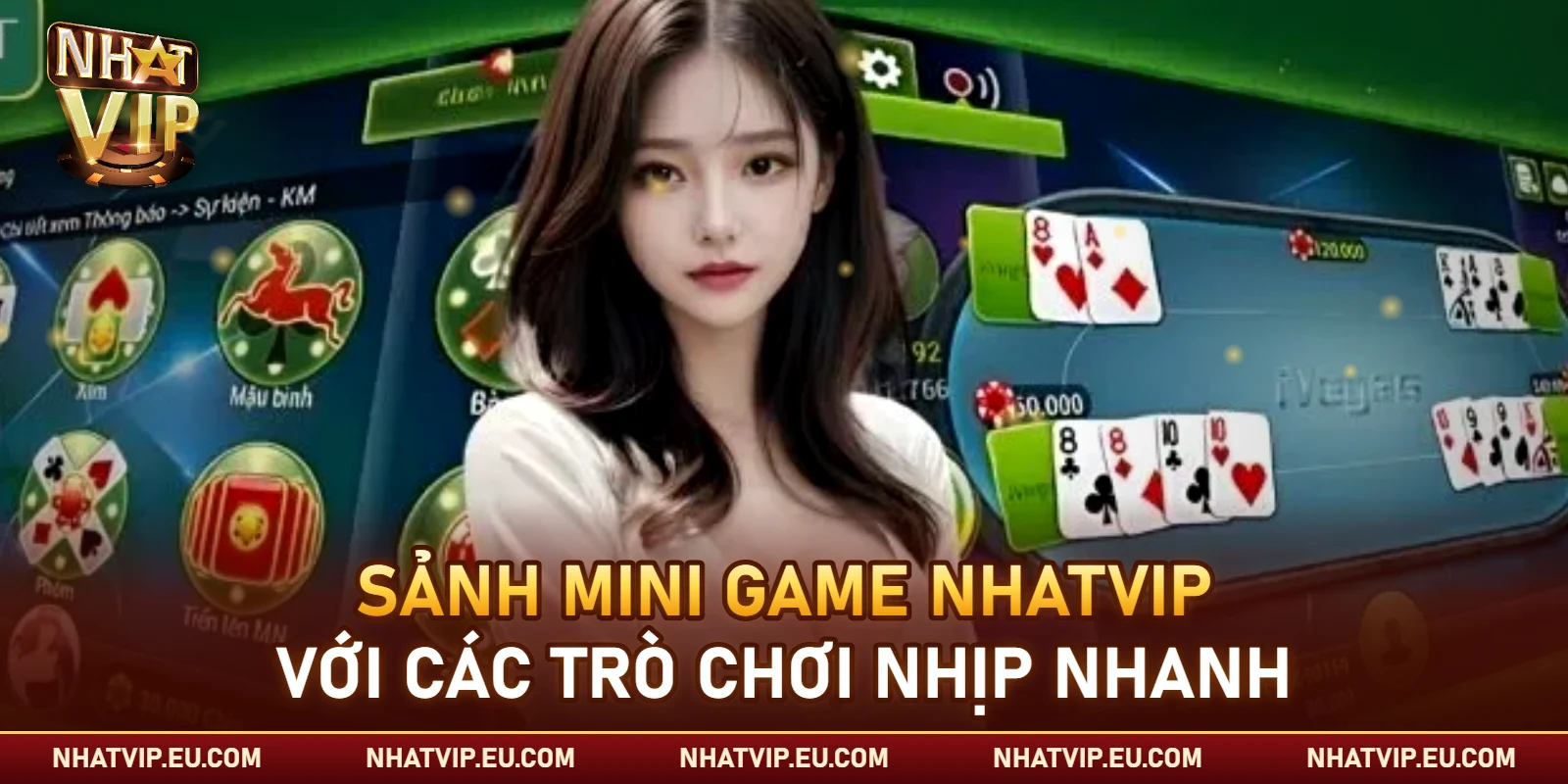 Sảnh mini game Nhatvip với các trò chơi nhịp nhanh