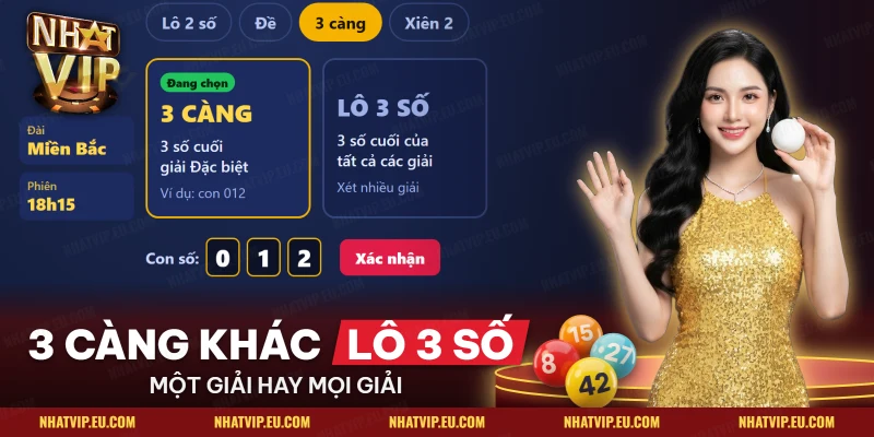 Phiếu đặt cược cho thấy cửa 3 càng khác lô 3 số ở giải lấy số