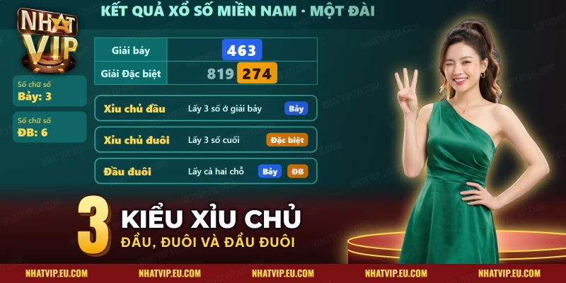Ba kiểu xỉu chủ đầu, đuôi, đầu đuôi trên bảng kết quả một đài miền Nam