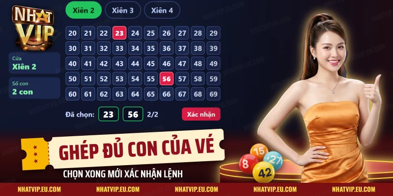 Bàn cược xiên 2 với lưới số và hai con được chọn trước khi xác nhận lệnh